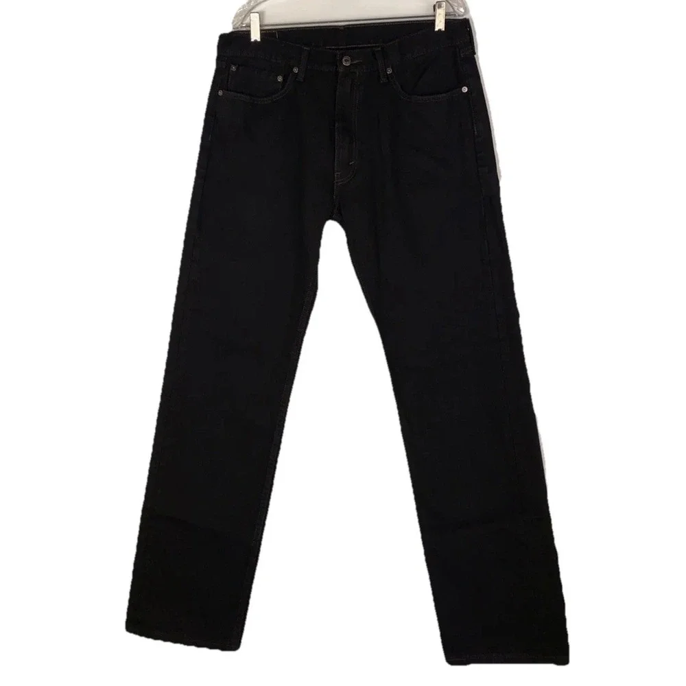 Levis Mens 505 Regular Fit Straight‎ Leg Jeans W36 L34 Black Denim